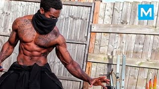 REAL NINJA with Amazing Skills  Giga Uguru  Muscle Madness [upl. by Renelle]