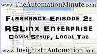 RSLinx Enterprise Local Tab Setup [upl. by Zechariah]