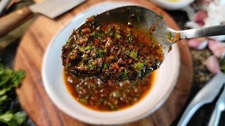 Chimichurri casero fácil  Chimichurri picante para carne asada 🌶️🔥  Poesía de Fogón [upl. by Shanna]