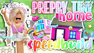 PREPPY TINY HOME SPEEDBUILD ADOPT ME 🌈🌴💐🪩🌟 [upl. by Ylrebmek519]