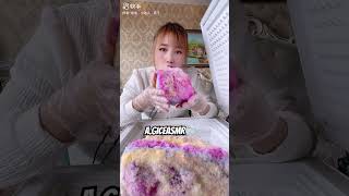 Rainbow Frozen Ice EatingCrunchy Frozen Ice Eating Asmr mukbang frozenice cruncyice rinbowice [upl. by Goebel]