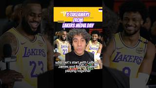 3 takeaways from Lakers Media Day nba lakers lakeshow lakersnation lalakers bronnyjames bron [upl. by Ahtrim681]