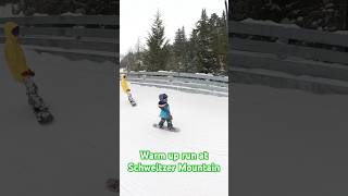 WARM UP RUN Cashy style at Schweitzer Mountain snowboarding [upl. by Brunella]