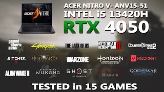 Acer Nitro V RTX 4050  i5 13420H Gaming Benchmark Test  Tested in 15 Games  RTX 4050 [upl. by Nnyladnarb]