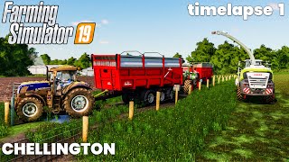 Making Silage Mowing Grass  Chellington Valley  Farming Simulator 19  Timelapse 01 [upl. by Draneb]