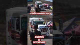 gran carrera de trailer kenworth vs international prostar tractor truck trucking trucker [upl. by Dnalevelc]