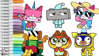 Unikitty Coloring Book Page Compilation Unikitty Puppycorn Dr Fox Richard Hawkodile [upl. by Wenn830]