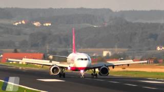 Evening Spotting Atlasjet A321 at Friedrichshafen Airport HD [upl. by Kotick]