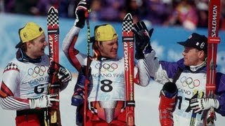 Hermann Maier Survives Fall To Win Skiing Gold  Nagano 1998 Winter Olympics [upl. by Knick]