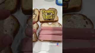 Lonchera de Bob Esponja 🧽🏝️💙 día de Sandwitch 💕🥪 lonche [upl. by Korman]