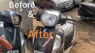 Suzuki Access 125 head light replacement  Mumbai lamington Road  cheapest bike market [upl. by Bodnar948]