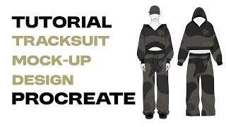 Tutorial ✍️  Create This Tracksuit Mockup Design on PROCREATE [upl. by Ahsataj]