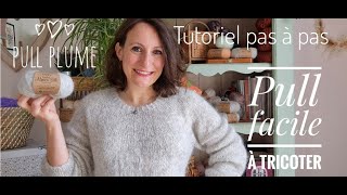 Tricoter un pull facile   le pull Plume  Tutoriel pas à pas [upl. by Alitta513]