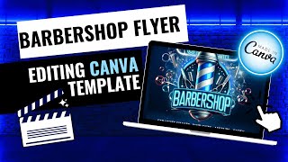 Design Your Own Stylish Barbershop Flyer with Canva  Editable CANVA Template Tutorial [upl. by Meredeth]