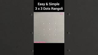 Easy Simple 3 x 3 Dots Rangoli Kolam Muggulu Design Thipkyanchi Rangoli rangoli Shorts [upl. by Niehaus797]