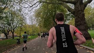 Running 45 at the Runthrough 10K race in Victoria Park London [upl. by Nylarej887]