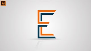 E Letter Logo Illustrator  Illustrator tutorial [upl. by Aehsan]