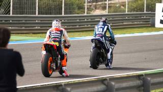 MotoGP Jerez 2011  start practice  1 [upl. by Haissem105]