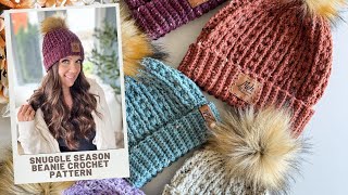 Snuggle Season Crochet Beanie  Free Crochet Hat Pattern in Newborn to Large Adult [upl. by Gottwald]