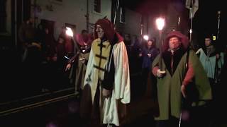 Start Of Hogmanay Caledonian Lodge of Oddfellows Procession Newburgh Fife Scotland [upl. by Arretahs]