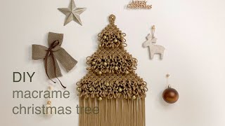 DIY  macrame christmas tree wall hanging  마크라메 크리스마스 트리 월 행잉 [upl. by Yllitnahc]