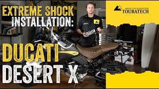 Touratech Extreme Rear Shock Install Ducati Desert X [upl. by Llet]