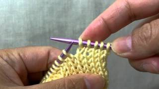 How to knit Ktbl Knit through the back loop  A twisted knit stitch [upl. by Acirederf896]