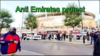 Arsenal 2 Liverpool 2  Pro PLO Anti Emirates protest outside the stadium  Last Post Remembrance [upl. by Nye60]