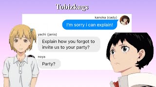 mean girls arguement skit  haikyuu texts ft yachi amp kanoka [upl. by Enirrok]