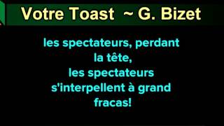 Votre Toast Toreador Song  G Bizet  New Karaoke  Karaoke 808 [upl. by Cheria848]