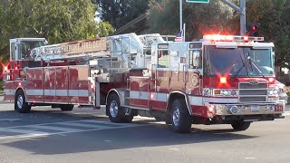 FULL HOUSE RESPONSE Fremont Fire Dept Engine 51 Truck 51 Battalion 6 Responding [upl. by Patsis]