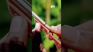 Bamboo creation with mini wooden slingshot 🙀 diy toys bamboo diybambooart [upl. by Anoniw875]