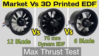 Dynam 70 mm Electric Ducted Fan Thrust test  12 Blade Vs 6 Blade 3D Printed propeller  2600KvMotor [upl. by Danita]