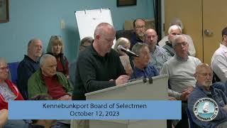 Kennebunkport Board of Selectmen  October 12 2023 [upl. by Anawaj]