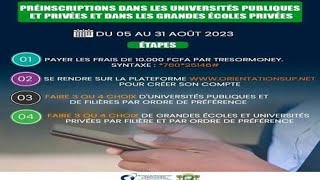 Préinscriptions Nouveaux Bacheliers Dans Les Universités Et Grandes Ecoles  Guide De LOrientation [upl. by Suzie]