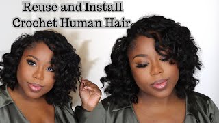 CROCHET BRAIDS  100 Human Hair  Reusing Hair Install  Style Crochet Braids  QVR Hair [upl. by Gnuhn]