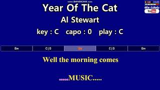 Year Of The Cat  Al Stewart  Karaoke amp Easy Guitar Chords  Key  C [upl. by Jeannine768]