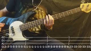 The Red Jumpsuit Apparatus  Face Down Bass Cover Tabs [upl. by Adierf148]