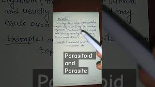 What are parasitoid and parasite parasitology ytshorts biology zoology shortsfeed shorts [upl. by Enitsahc]