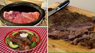 EASY Slow Cooker Flank Steak [upl. by Adnohryt]