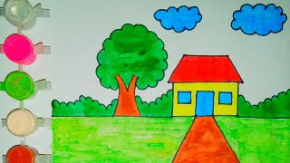 Koushole Drisso aka shikhun 🌳🏠 Learn to draw scenes with technique [upl. by Burny]