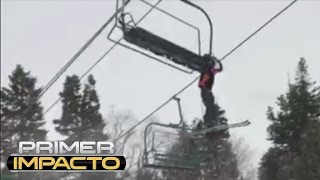 Rescatan a niño que quedó colgando de un funicular en lo alto de una montaña en Utah [upl. by Natsud116]