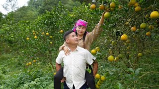 A day of complete happiness together Engineer help single mother harvest orange go to market sell [upl. by Hanyaz]