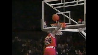 Michael Jordans missed dunk quotI was trying to tear the rim downquot 1992 Playoffs Bulls  Knicks G3 [upl. by Htbazile]