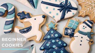 Beginner Royal Icing Cookie Tutorial  Winter Wonderland [upl. by Zerline]