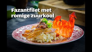 Fazantfilet met romige zuurkool  FireampFood TV [upl. by Linzer]