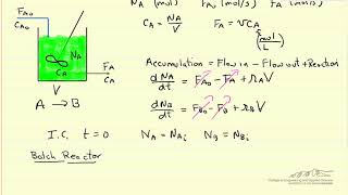 Material Balances on Tank Reactors [upl. by Cheney595]