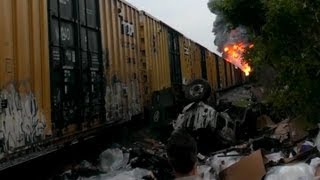 Rosedale Baltimore MD train accident and rescue minutes before explosion [upl. by Ayaladnot]