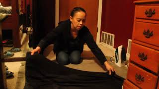 How to iron pants quick and easy no ironing board needed [upl. by Annaohj1]