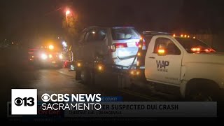 Suspected drunk driver arrested after crash leaves 4 passengers injured in Orangevale [upl. by Rube]